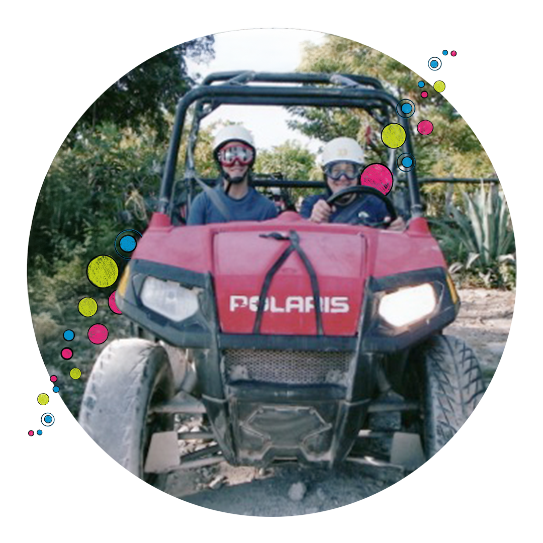 Wayne riding an ATV